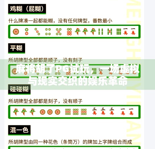 麻将胡了PG试玩,一场虚拟与现实交织的娱乐革命 麻将胡了PG试玩,一场虚拟与现实交织的娱乐革命