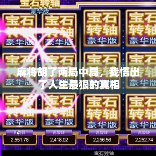 麻将胡了两局中局,我悟出了人生最狠的真相