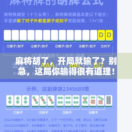 麻将胡了,开局就输了?别急,这局你输得很有道理!
